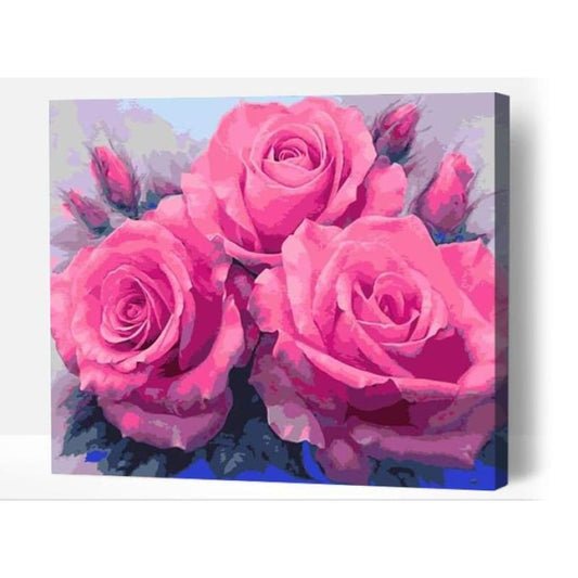 Cute Pink Roses - Paint By Numbers Cities