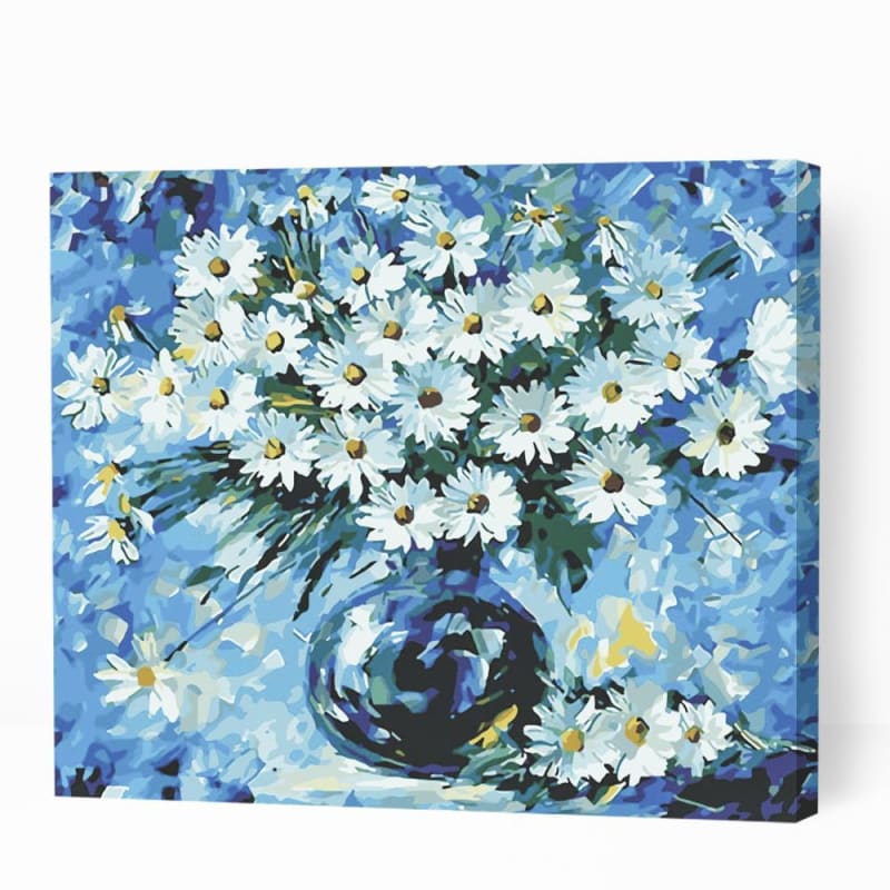 Daisy White Flowers in Vase - Paint By Numbers Cities