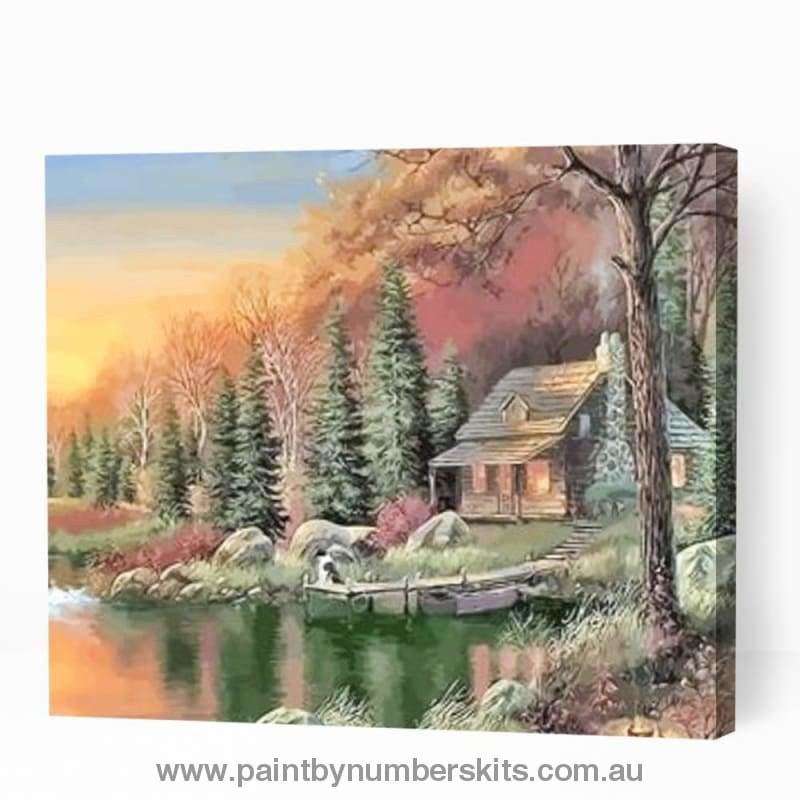 Beautiful Cottage in Forest - Paint By Numbers Cities