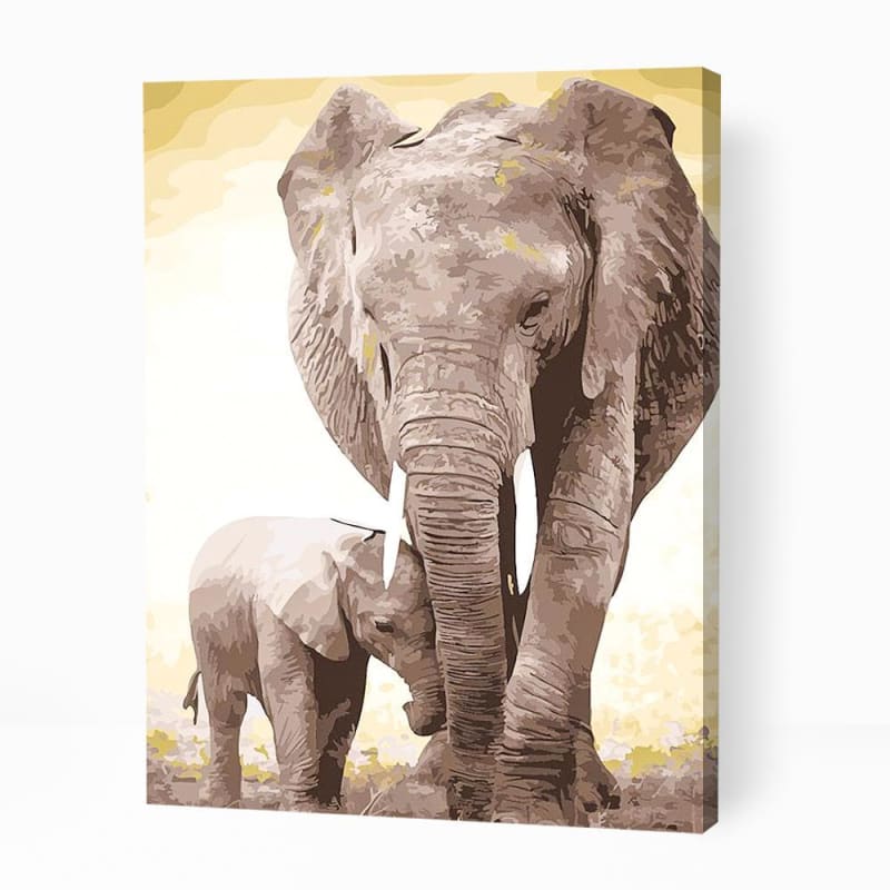Elephant Father and Son - Paint By Numbers Cities