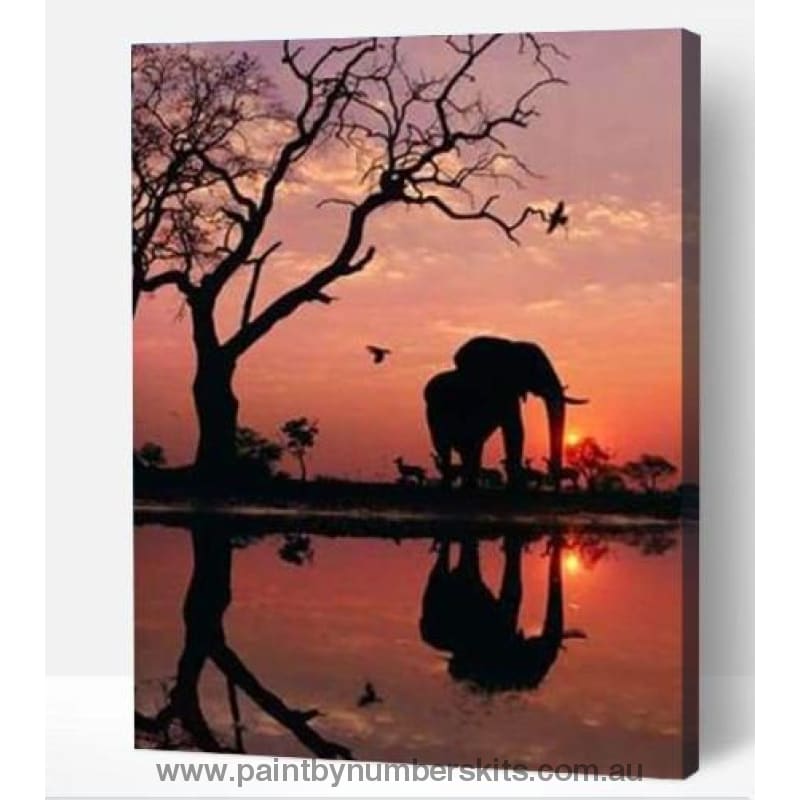 Elephant In The Sunset - Paint By Numbers Cities