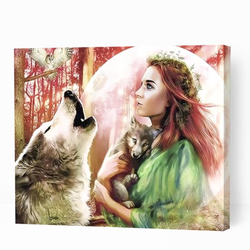 Fairy and Wolves - Paint By Numbers Cities