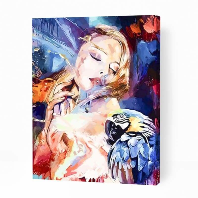 Fantasy Women with Parrot - Paint By Numbers Cities
