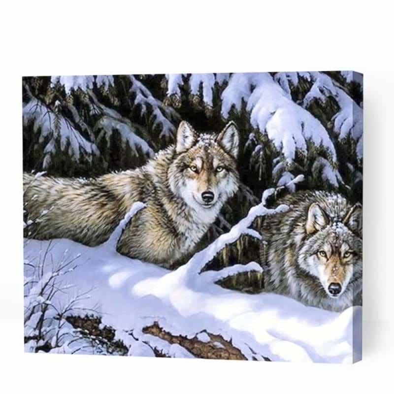 Fierce Snow Wolves - Paint By Numbers Cities