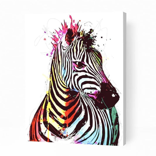 Flamboyant Colorful Zebra - Paint By Numbers Cities