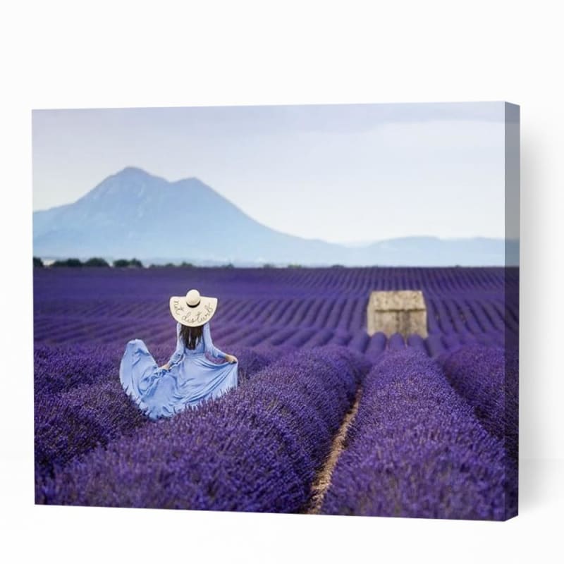 Girl in Lavender Fields - Paint By Numbers Cities