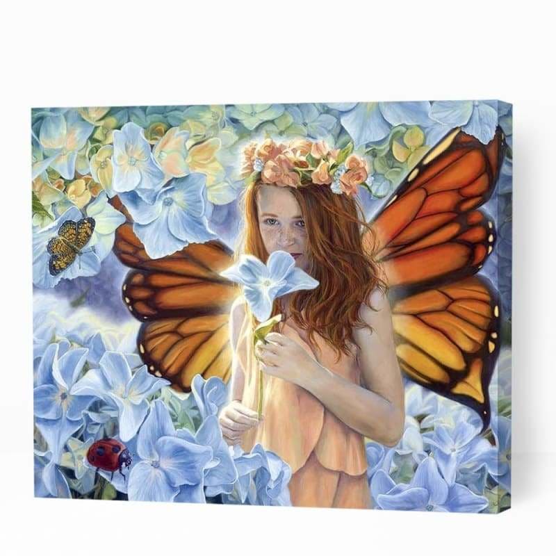 Girl with Butterfly Wings - Paint By Numbers Cities