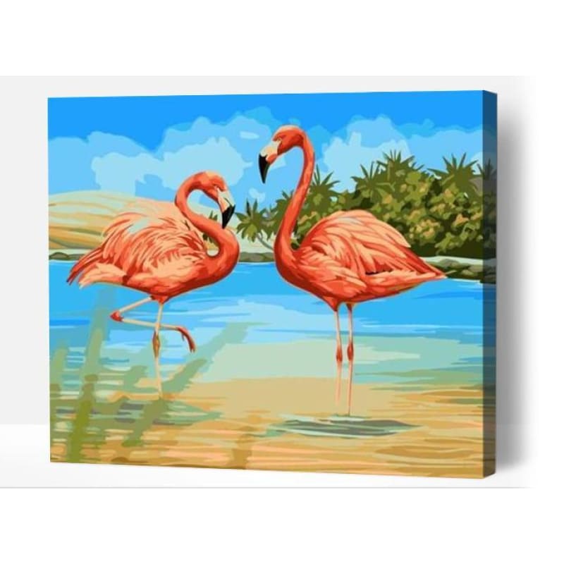 Graceful flamingos - Paint By Numbers Cities