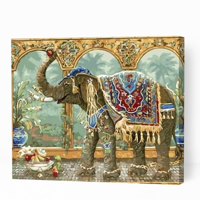 Indian Elephant with Howdah - Paint By Numbers Cities