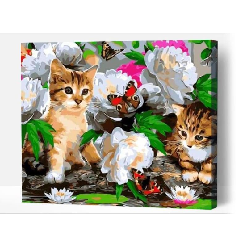 Kittens and lilies - Paint By Numbers Cities