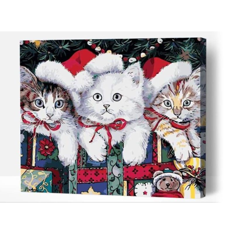 Kittens at Christmas - Paint By Numbers Cities