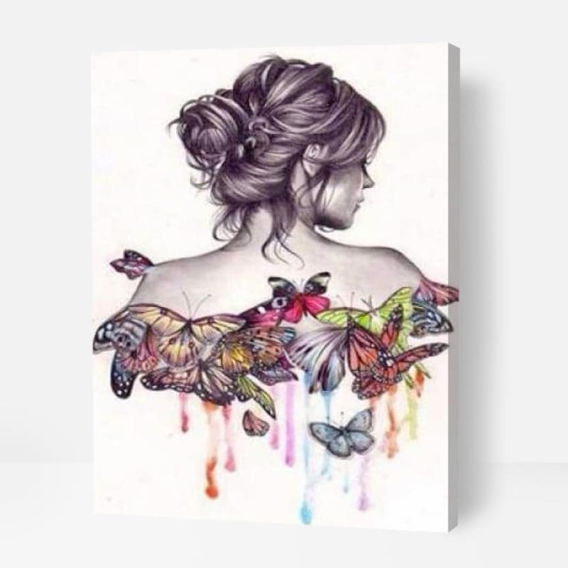 Lady of butterflies - Paint By Numbers Cities