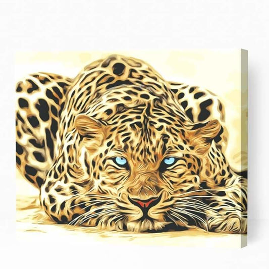 Leopard with Blue Eyes - Paint By Numbers Cities