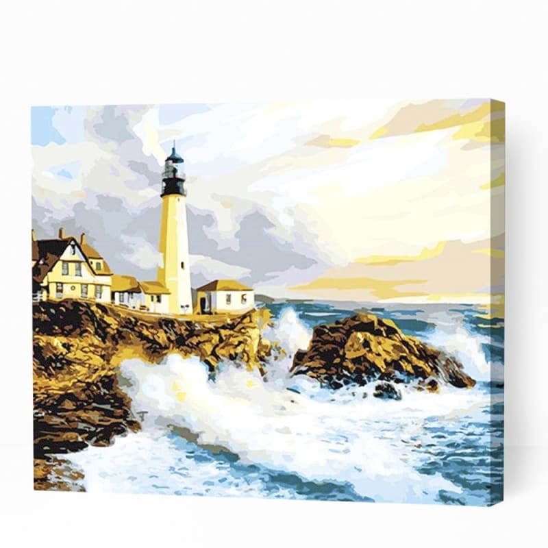 Lighthouse Tower near Sea - Paint By Numbers Cities