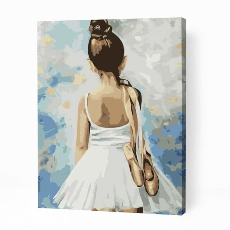 Little Ballerina Holding Shoes - Paint By Numbers Cities