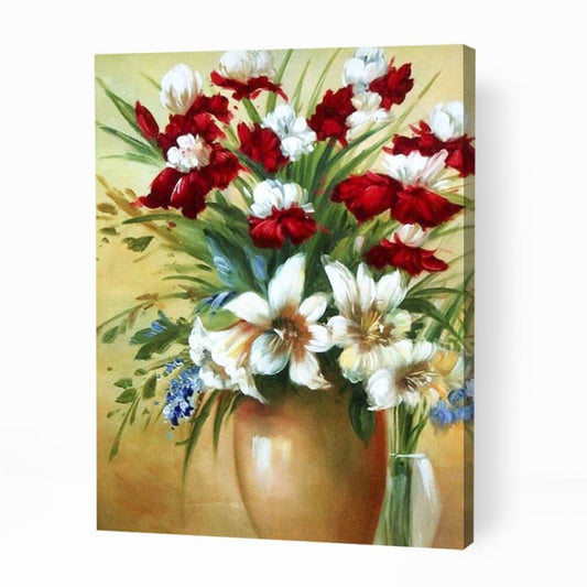 Lovely Flowers in Vase - Paint By Numbers Cities