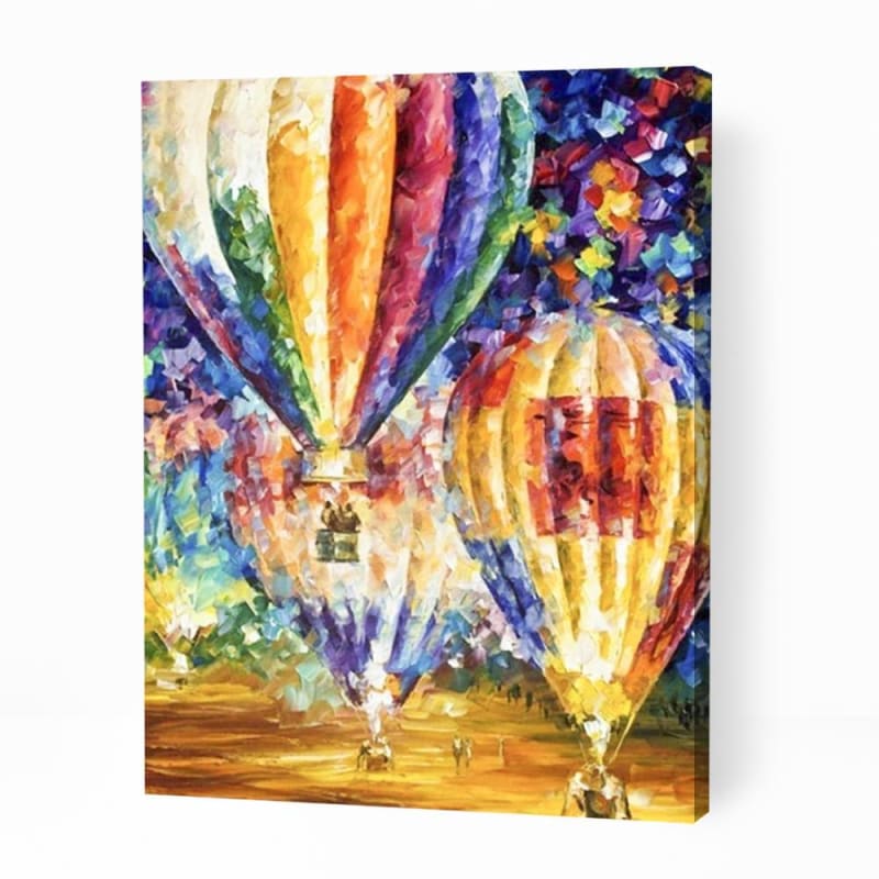 Multicolored Hot Air Balloons - Paint By Numbers Cities