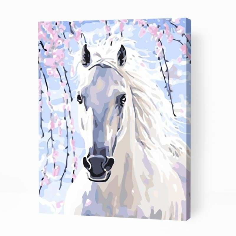 Mystical White Horse - Paint By Numbers Cities