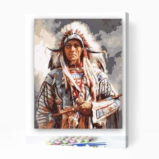 Native American Indian Man - Paint By Numbers Cities