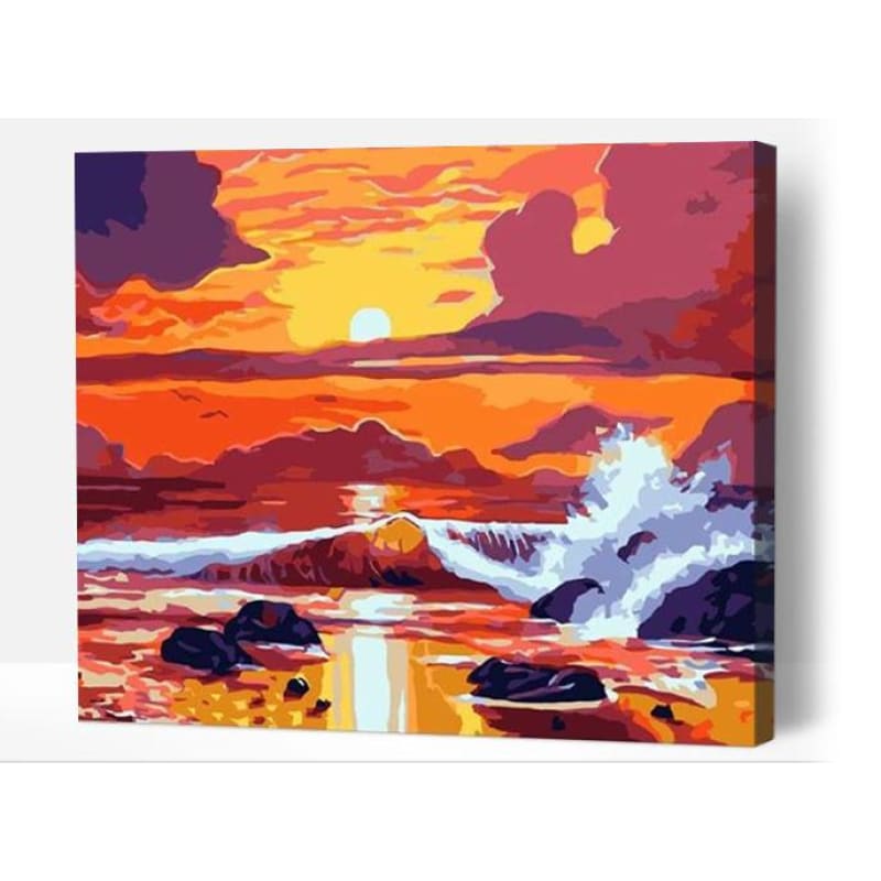 Ocean At Sunset - Paint By Numbers Cities
