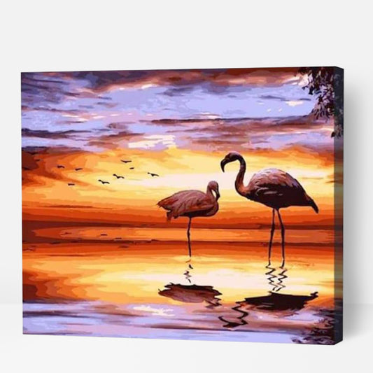 Peaceful flamingos - Paint By Numbers Cities