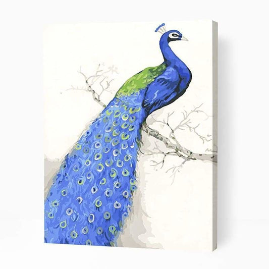 Peacock Sitting on Branch - Paint By Numbers Cities