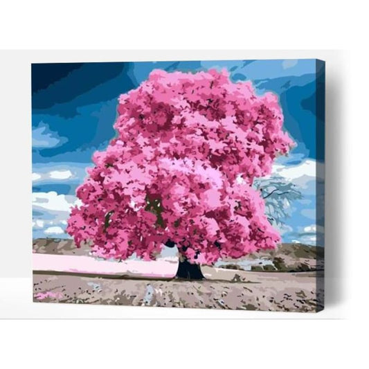 Pink tree - Paint By Numbers Cities