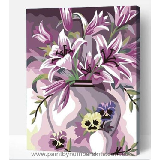 Purple lilies - Paint By Numbers Cities