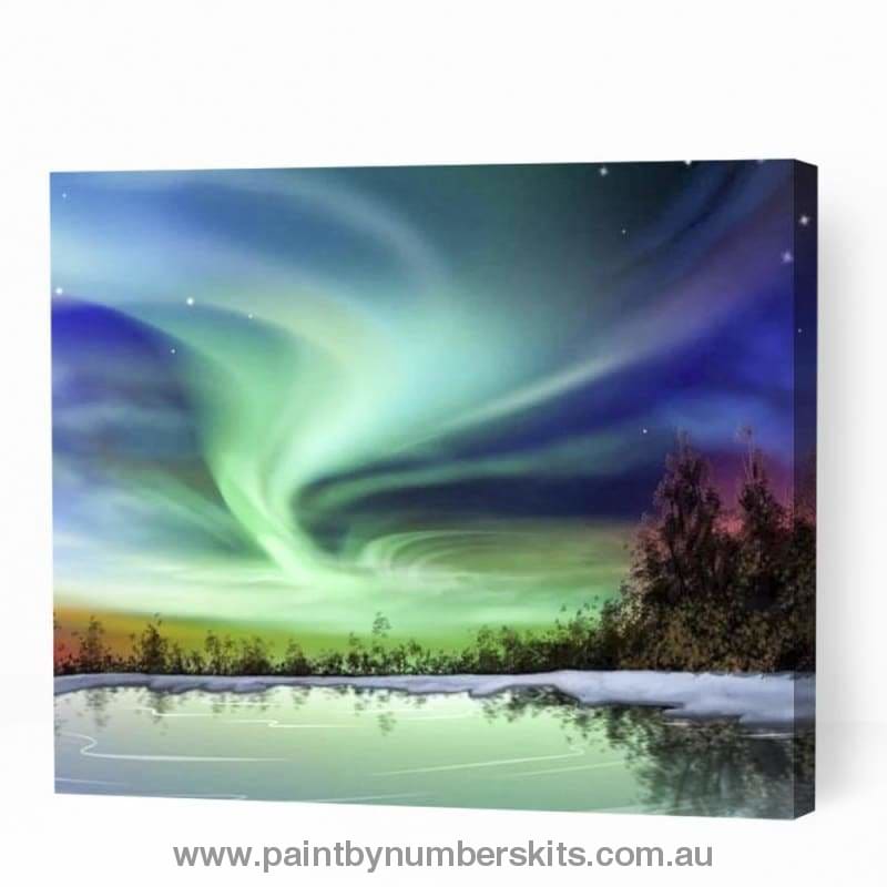 Majestic Aurora Sky - Paint By Numbers Cities