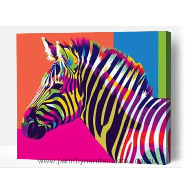 Rainbow Zebra - Paint By Numbers Cities