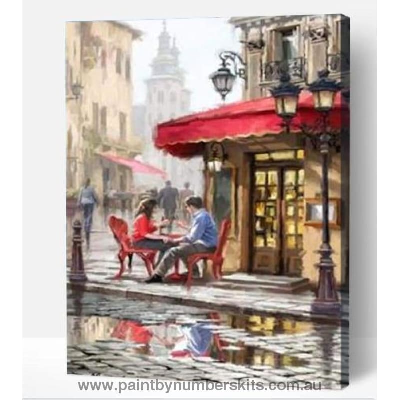 Rainy cafe - Paint By Numbers Cities