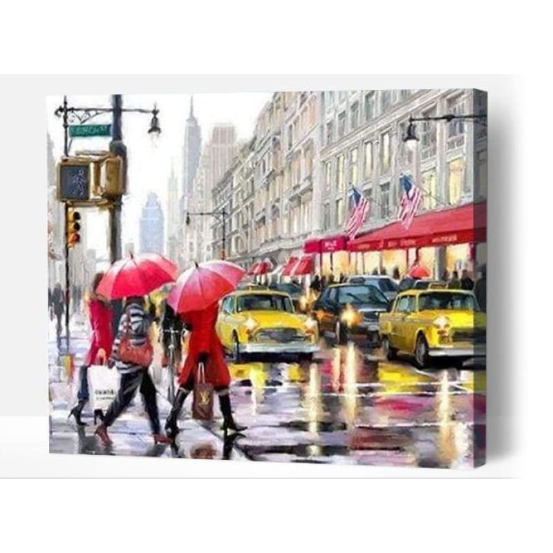 Rainy Crossing - Paint By Numbers Cities