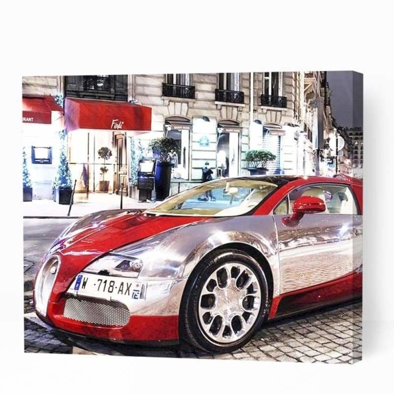 Red and Silver Bugatti Veyron - Paint By Numbers Cities