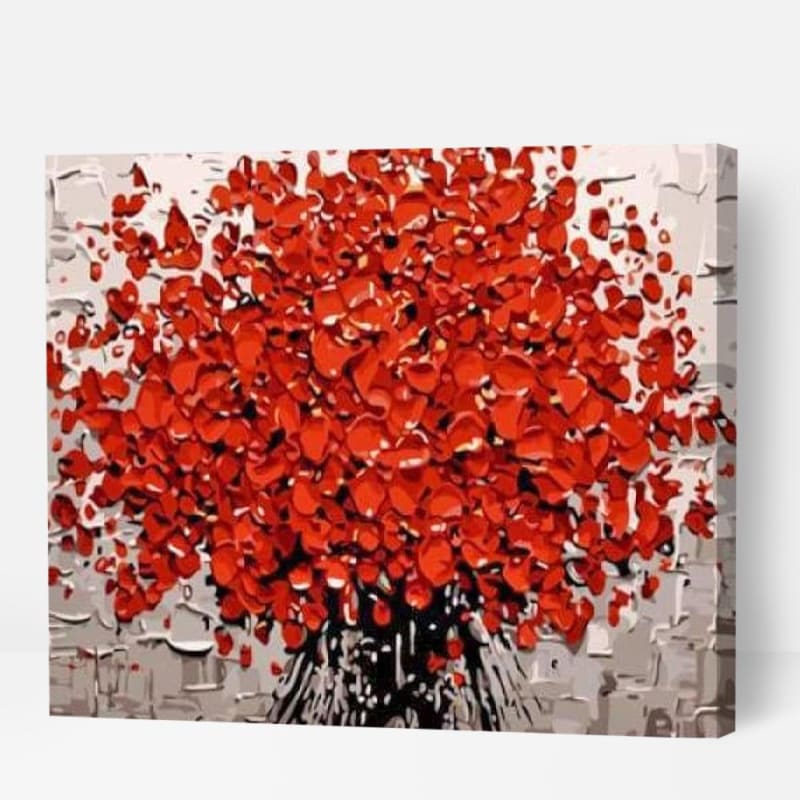 Red Flowers - Paint By Numbers Cities