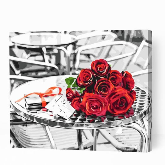 Red rose bouquet - Paint By Numbers Cities