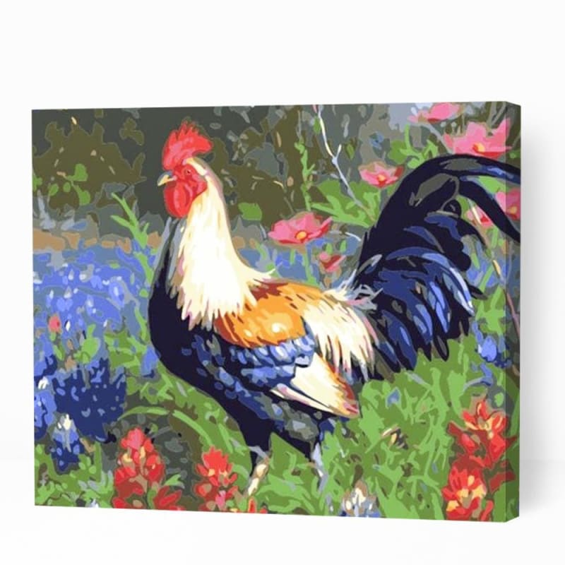 Rooster in Garden - Paint By Numbers Cities