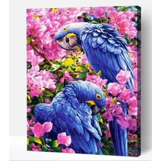 Royal Blue Parrots - Paint By Numbers Cities