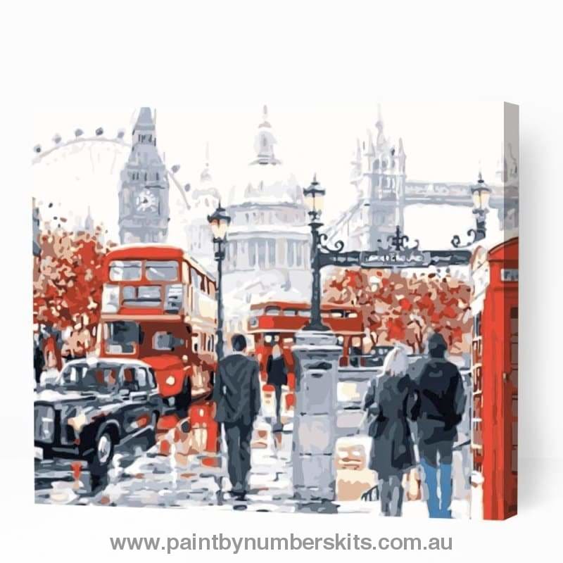 London Street in Winter - Paint By Numbers Cities