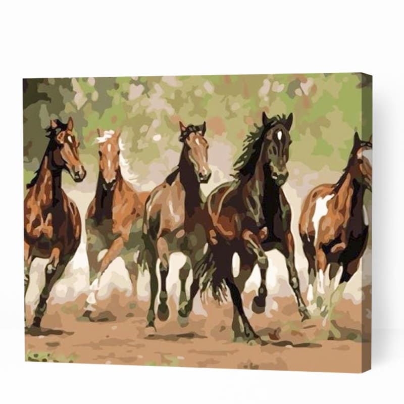 Running Mustang Horses - Paint By Numbers Cities