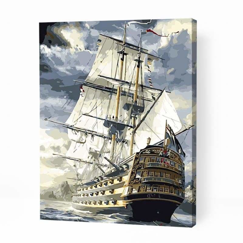 Sailing Ship in Sea - Paint By Numbers Cities