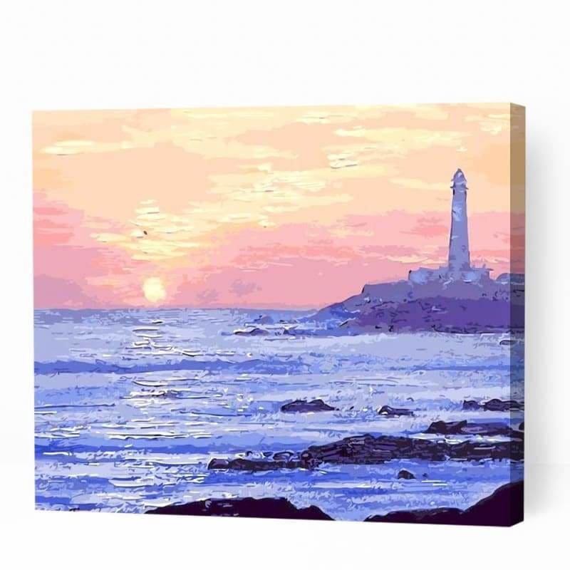 Sea Lighthouse at Sunset - Paint By Numbers Cities