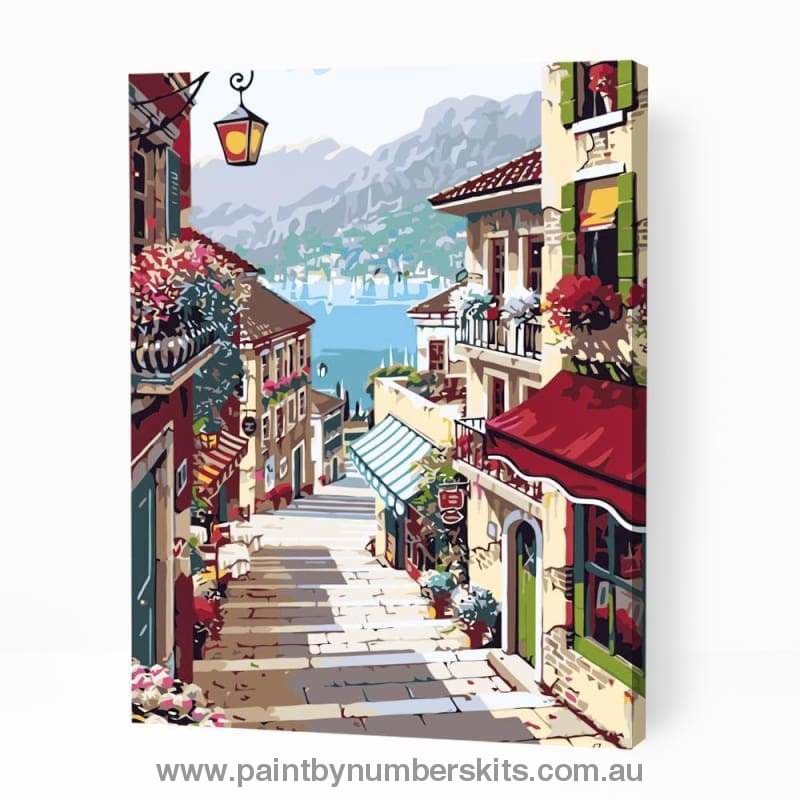 Seaside Town Market - Paint By Numbers Cities