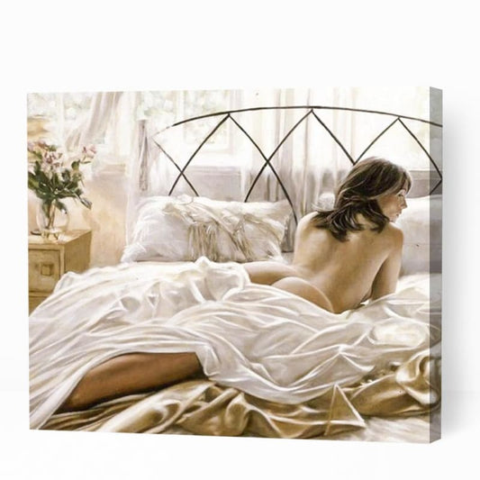 Sexy Naked Women on Bed - Paint By Numbers Cities