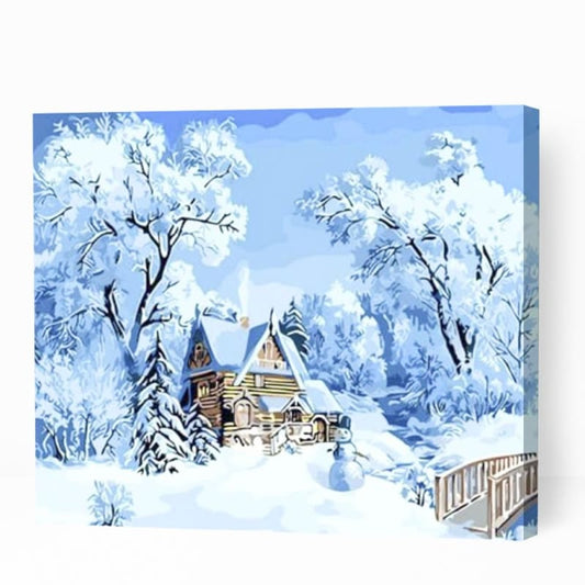 Snow Winter Cabin - Paint By Numbers Cities