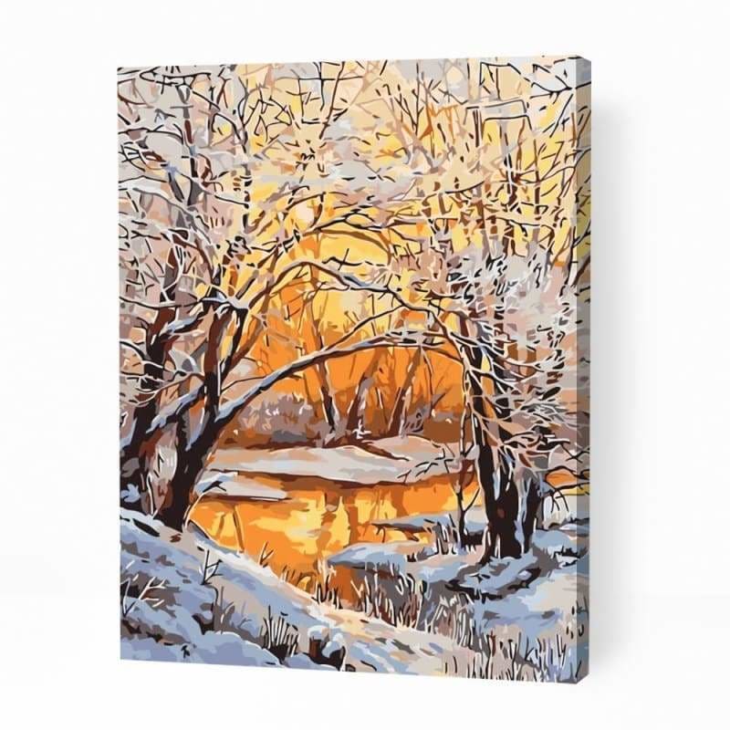 Snowy Winter Trees - Paint By Numbers Cities