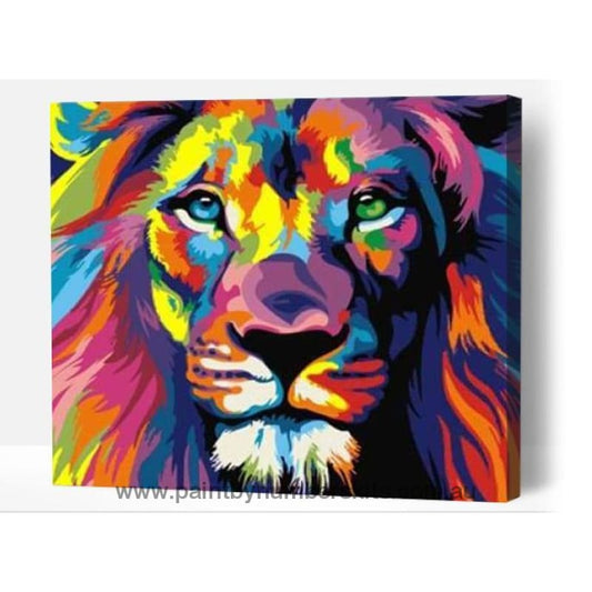 Strong Rainbow Lion - Paint By Numbers Cities