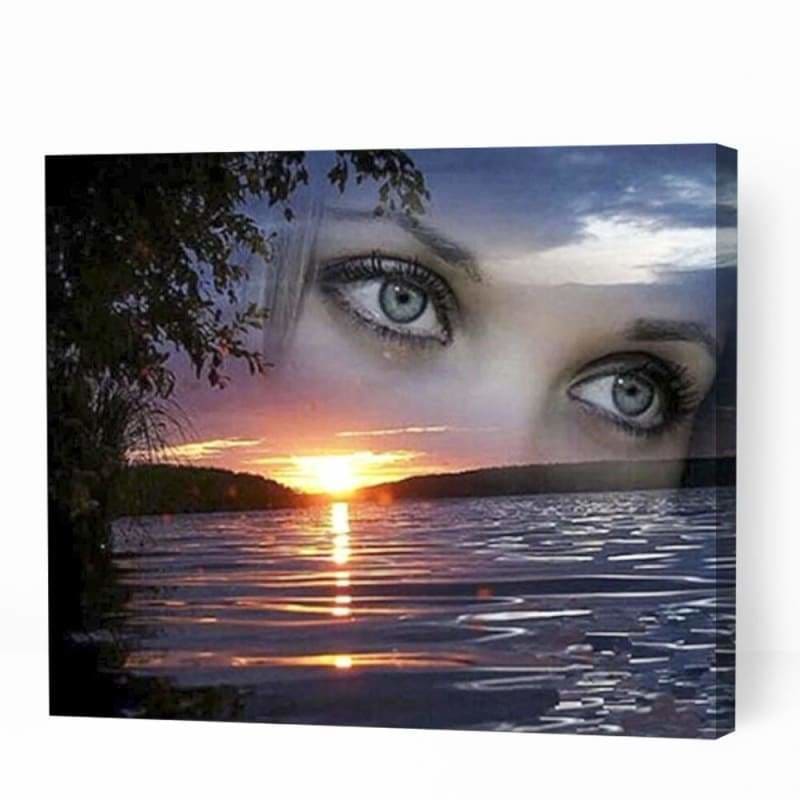 Sunset Sea with Girl’s Eyes - Paint By Numbers Cities