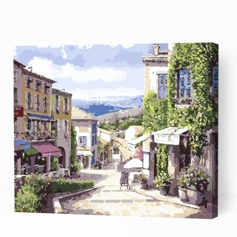 Town Street in France - Paint By Numbers Cities