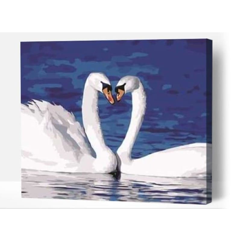 Two Loving Swans - Paint By Numbers Cities