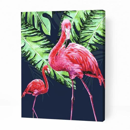 Two Pink Flamingos - Paint By Numbers Cities